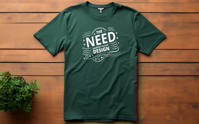 High-Quality Green T-Shirt Mockup for Branding, Clothing Stores, and Fashion Presentations