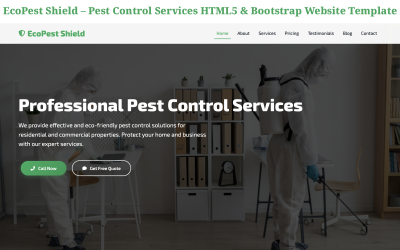 HTML5- und Bootstrap-Website-Vorlage für Schädlingsbekämpfungsdienste