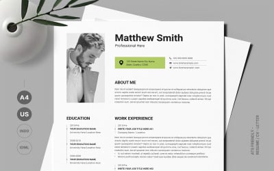 Modern Executive Resume Template Indesign