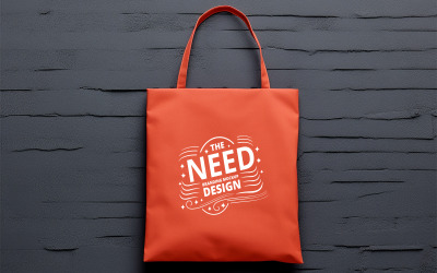 Realistic Red Fabric Tote Bag Mockup for Branding, Promotional Product Presentation Mockup
