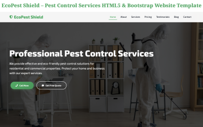 Šablona webových stránek pro služby hubení škůdců v HTML5 a Bootstrapu