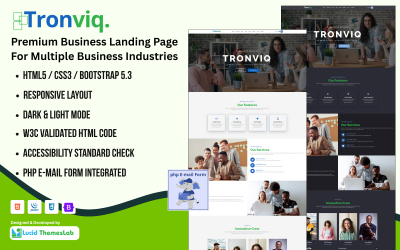 Tronviq | Plantilla multipropósito para sitio web empresarial | Adaptable | Tema oscuro y claro