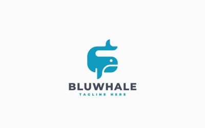 Blue Whale Creative Logo Template Design
