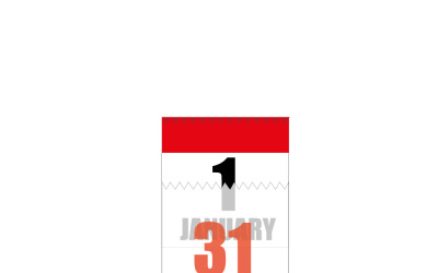 Illustration vectorielle plate du logo et du calendrier de la Saint-Sylvestre