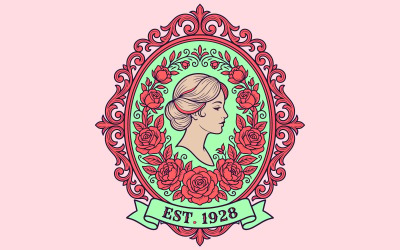 vintage logo oval frame High quality fashion logo design for garment and textile brand