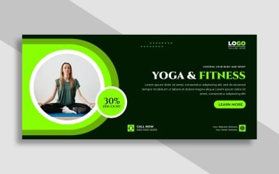 Yoga Fitness Facebook Cover Template Ver-2