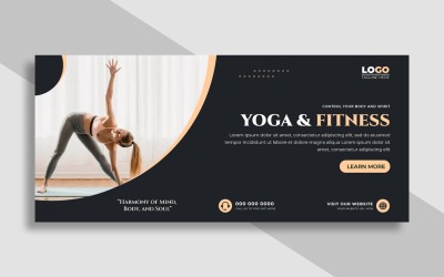 Yoga Fitness Facebook Cover Template Ver-4