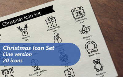 Christmas Line Iconset Template
