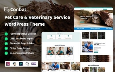 Conbat - Pet Care and Veterinary Service WordPress Theme