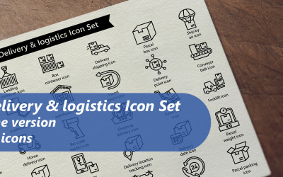Delivery &amp;amp; logistics Line Icon Set