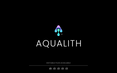 Gradient Modern Aqualith Flow Logo Design