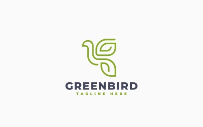 Green Bird Minimalist Logo Template Design