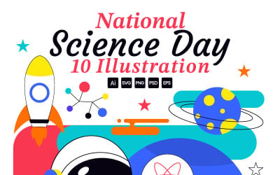 10 illustrationer för den nationella vetenskapsdagen