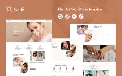 Nailé - Modelo minimalista para WordPress Elementor para arte e beleza em unhas