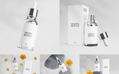 Cosmetic Droper Bottle Packaging Mockup