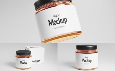 Cosmetic Glass Jar Packaging Mockup