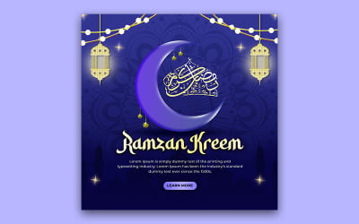 Luxury Ramzan Kareem Social Media Post Template | Islamic Festival Design