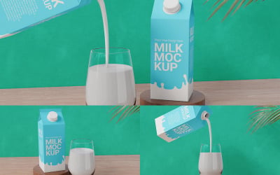 Milk Box Packaging Mockup