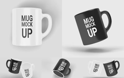 Mug Black Logo Brand Mockup