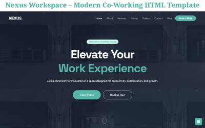 Nexus Workspace – Современный HTML-шаблон для коворкинга