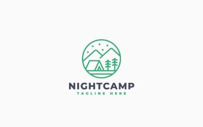 Night Camp Logo Template Design