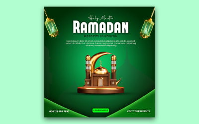 Ramadan Kareem Islamic Greeting Banner Template