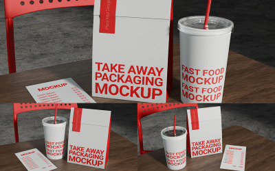 Take Away Packaging Food and Drink Mockup