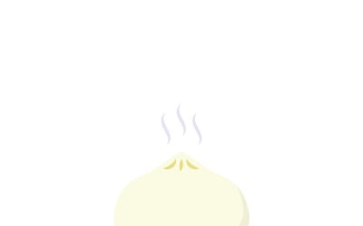 Kinesisk ångad bun baozi vektor illustration - asiatisk mat ikon platt design