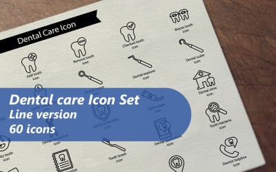 Dental care Line Icon Set