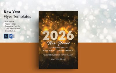 New Year Party Invitation Flyer Template 2026