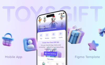 Funville – Játék- és ajándékbolt mobilalkalmazás felhasználói felület sablon