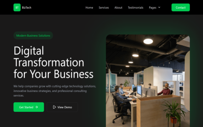 BizTech | Plantilla de consultoría y soluciones empresariales para jóvenes