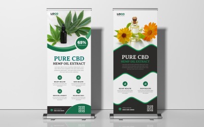 Hemp CBD Oil Roll Up Signage Standee Ver-1