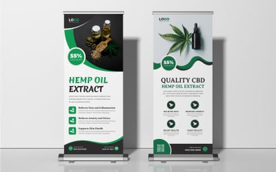 Hemp CBD Oil Roll Up Signage Standee Ver-2