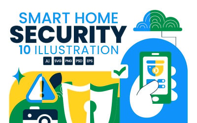 10 Smart Home Security Illustration