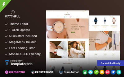 Responzivní Prestashop šablona Watchful - obchod s luxusními hodinkami