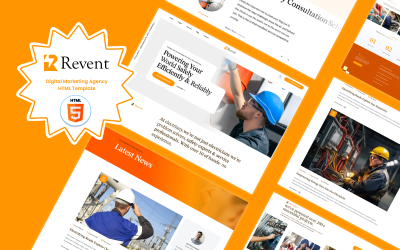 Revent – HTML-sjabloon voor elektrische installaties