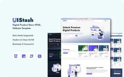 UIstash - Digitális termékáruház HTML weboldal sablon