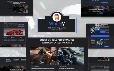Wheely - Modèle HTML pour la réparation et l&amp;#39;entretien automobile