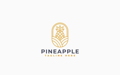 Ananas Meyvesi Logo Şablonu Tasarımı
