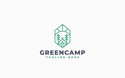Green Camp Logo Template Design