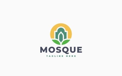 Green Mosque Logo Template Design