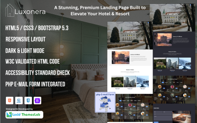 Luxonera – Moderní vstupní stránka pro rezervaci hotelů