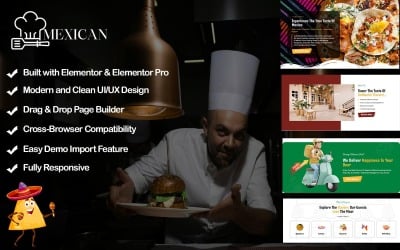 MexicanGrill – Kafe, Yemek Servisi ve Izgara Restoranları için Restoran Şablon Kiti