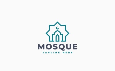 Minimalist Islamic Mosque Logo Template Design