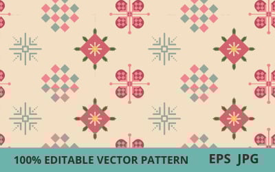 Nordisches geometrisches florales nahtloses Vektormuster