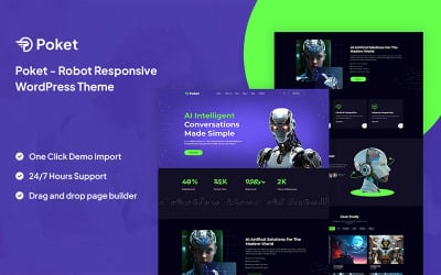 Poket - motyw WordPress z robotem AI