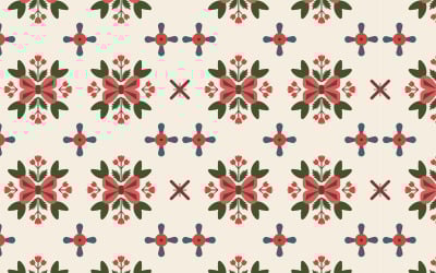 Nahtloses florales Muster im skandinavischen Volkskunst-Stil