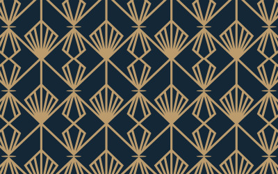 Vektor Art Deco Gold Geometrisches Nahtloses Muster Marineblau