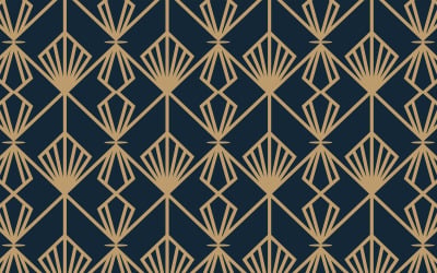 Vektor Art Deco zlatý geometrický vzor bezešvé tmavě modrá